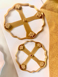 Antique Style Inlay Tiered Tray Cutter
