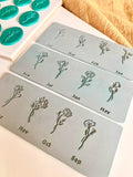 Birth Flower Rubber Texture Mat ( Set Of Three Mats)