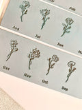 Birth Flower Rubber Texture Mat ( Set Of Three Mats)