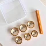 Six Sizes Circle Grooved Ring Bases and Cutter (Gold Plated)