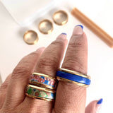 Six Sizes Circle Grooved Ring Bases and Cutter (Gold Plated)