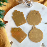 Acrylic Gift Tag -  Clear And Muted Gold