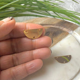 Flat Half Circle Pendant w/ 3 holes - Nickel Free (2 PCS)