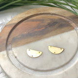Flat Half Circle Pendant w/ 3 holes - Nickel Free (2 PCS)