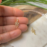 Cubic Zirconia Snake Connector Charm - Nickel Free (2 PCS)