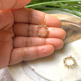 Cubic Zirconia Circle Connector  - Nickel Free (2 PCS)