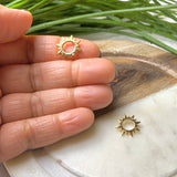 Sun Cubic Zirconia Charm - Nickel Free (2 PCS)