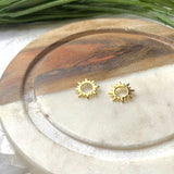 Sun Cubic Zirconia Charm - Nickel Free (2 PCS)