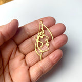 Abstract Faces-6/ Brass / (10 PCS)