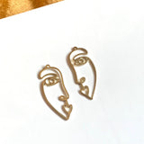 Abstract Faces-4 / Brass / (10 PCS)