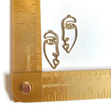 Abstract Faces-4 / Brass / (10 PCS)