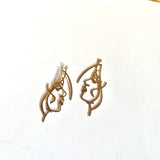 Abstract Faces-6/ Brass / (10 PCS)