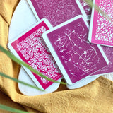 Silk Screens (Coral cockatoo) - Monoline Rose