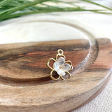 Flower Pearl Pendant, Acrylic, Cubic zirconia, 1 piece