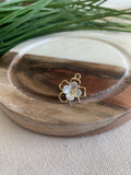 Flower Pearl Pendant, Acrylic, Cubic zirconia, 1 piece