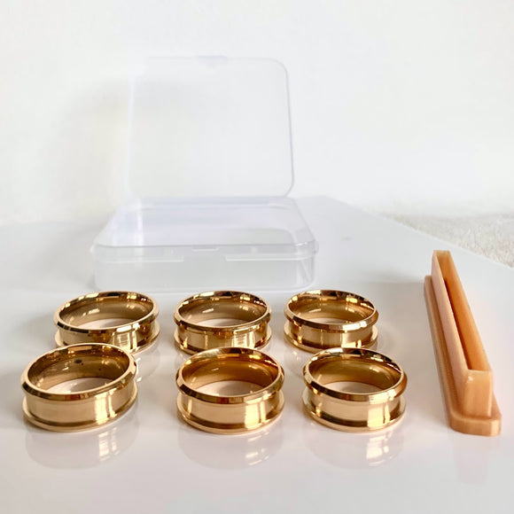 Six Sizes Circle Grooved Ring Bases and Cutter (Gold Plated) – Goyna Studio