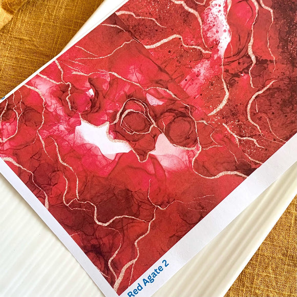 Water Soluble Transfer Paper - Red Agate Pattern 2