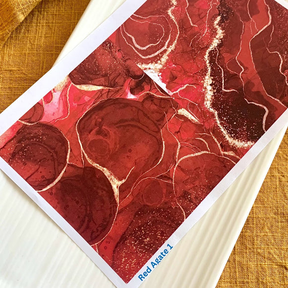 Water Soluble Transfer Paper - Red Agate Pattern 1