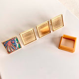 Large Square Ring Base and Cutter (18K Gold Plated)