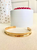 18K Gold Plated Stainless Steel Bangle With Groove