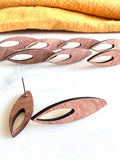 Wood Earring Stud Topper/ Eye Shaped(5 Pairs)