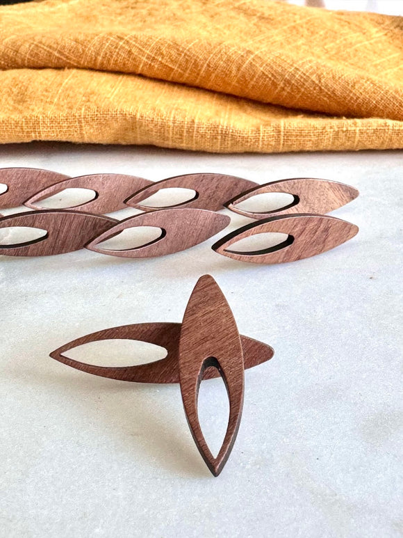 Wood Earring Stud Topper/ Eye Shaped(5 Pairs)