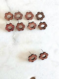 Wood Earring Stud Topper/ Flower (5 Pairs)