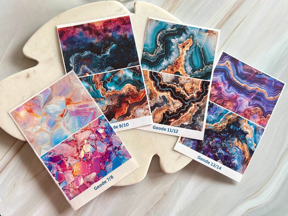 Water Soluble Transfer Paper - Geode Print Two (Set Of Four)