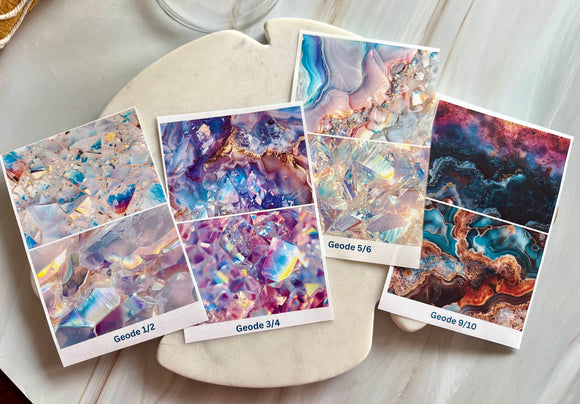 Water Soluble Transfer Paper - Geode Print Three (Set Of Four)