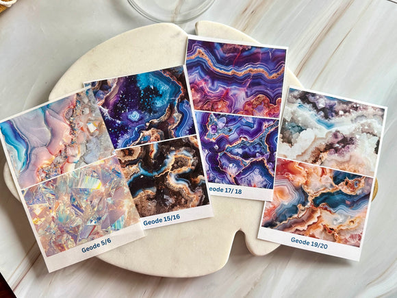 Water Soluble Transfer Paper - Geode Print One (Set Of Four)