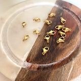 Stainless Steel Lobster Clasp, Gold Plated, 20 Pcs