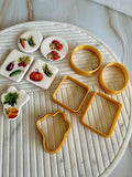 Fruits and Vegetables Transfer Paper And Five Cutters Set (Makes Great Magnet)