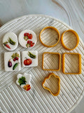 Fruits and Vegetables Transfer Paper And Five Cutters Set (Makes Great Magnet)