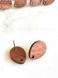 Wood Earring Stud Topper/ Oval (5 Pairs)