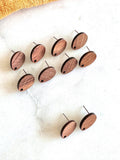 Wood Earring Stud Topper/ Oval (5 Pairs)