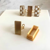 Rectangle Ring Base and Cutter (18K Gold Plated)