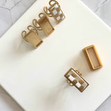 Rectangle Ring Base and Cutter (18K Gold Plated)