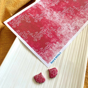 Water Soluble Transfer Paper - Red & White Pattern 1 – Goyna Studio