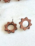 Wood Earring Stud Topper/ Sunflower(5 Pairs)