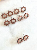 Wood Earring Stud Topper/ Sunflower(5 Pairs)