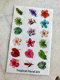 Water Soluble Transfer Paper - Tropical Print One (Set Of Four)