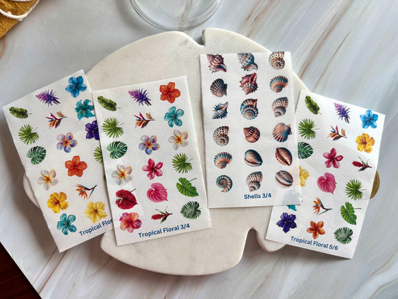 Water Soluble Transfer Paper - Tropical Print One (Set Of Four)