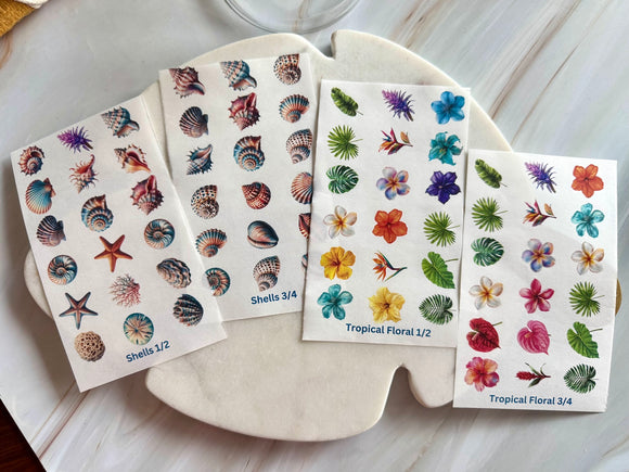 Water Soluble Transfer Paper - Tropical Print Two(Set Of Four)