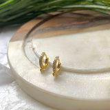Cubic Zirconia Lever Back Hoop - Nickel Free (2 PCS)