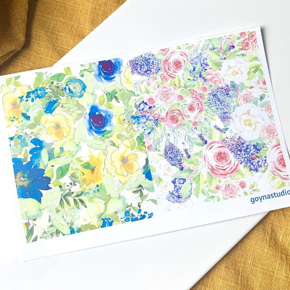 Water Soluble Transfer Paper - Water Colour Wild Flower 1